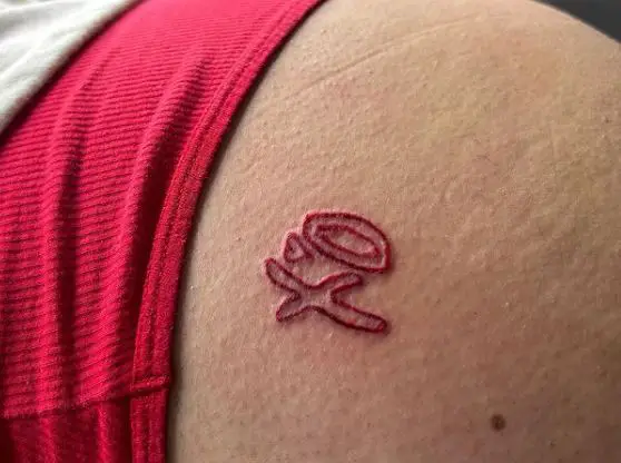 Red Heart and XO Butt Tattoo