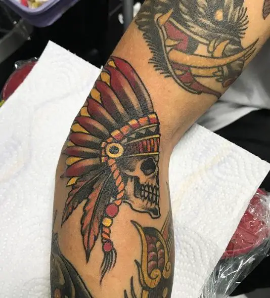 Cherokee Skull Warrior Arm Tattoo