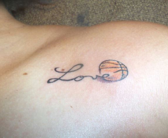 Love and Basketball Shoulder Tattoo