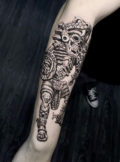 Guerrero Aztec Warrior Forearm Tattoo