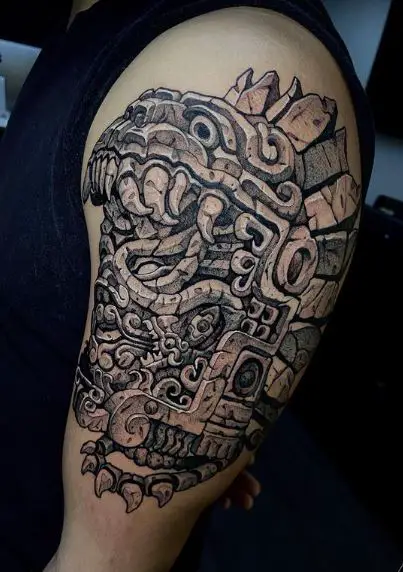 Luchador Aztec Arm Tattoo
