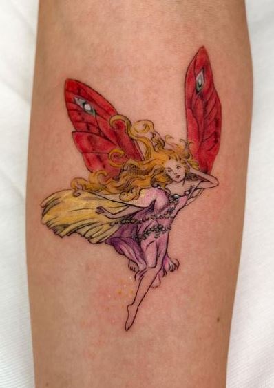 Colorful Fairy Forearm Tattoo