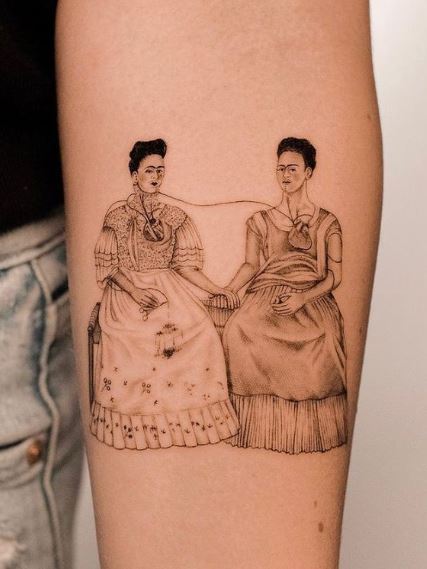 Two Fridas Forearm Tattoo