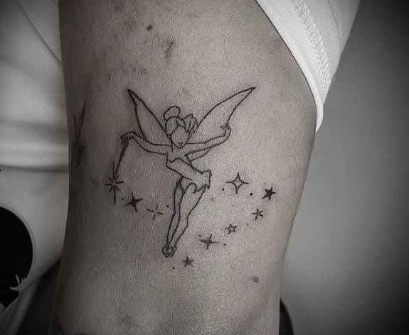 Stars and Tinker Bell Arm Tattoo