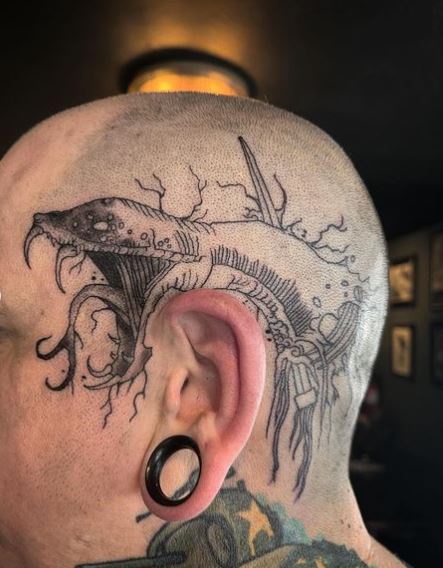 Angry Snake Head Tattoo