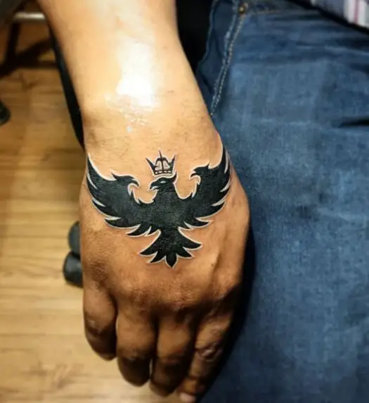Bold Black Eagle Cover Up Tattoo