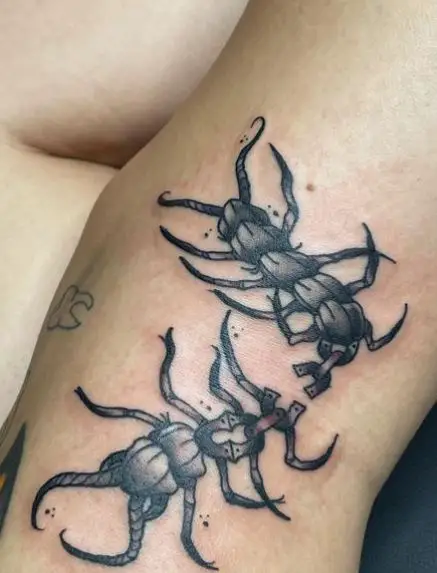 Broken Centipede Chain Tattoo