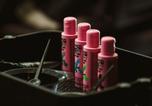 Bunch of Hair Care Products on a Tray