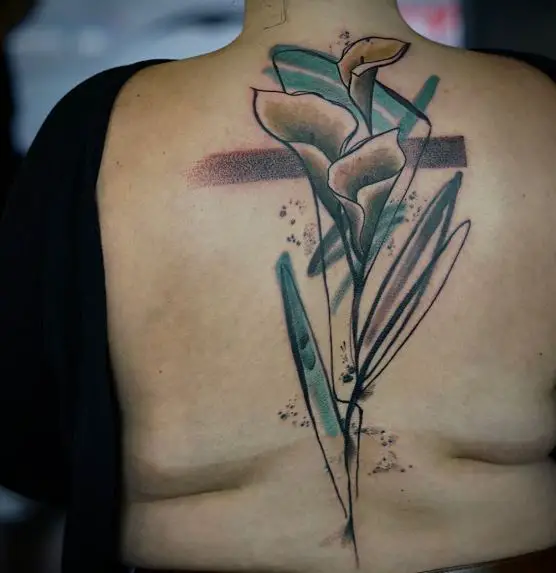 Calla Lily Abstract Back Tattoo