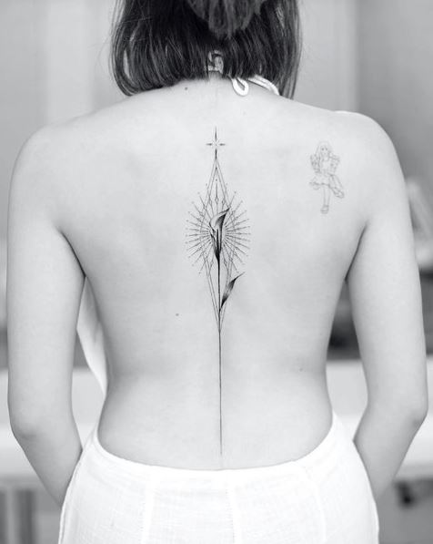 Calla Lily Vertical Back Tattoo Piece