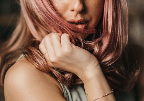 Close up of a Woman's Pastel Hair