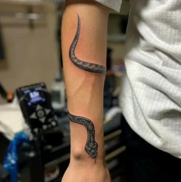 Forearm Wrap Snake Tattoo