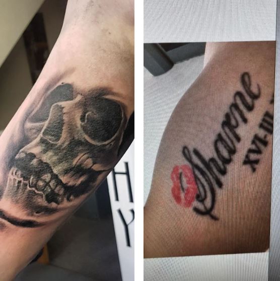 Greyscale Skull Cover Up Tattoo