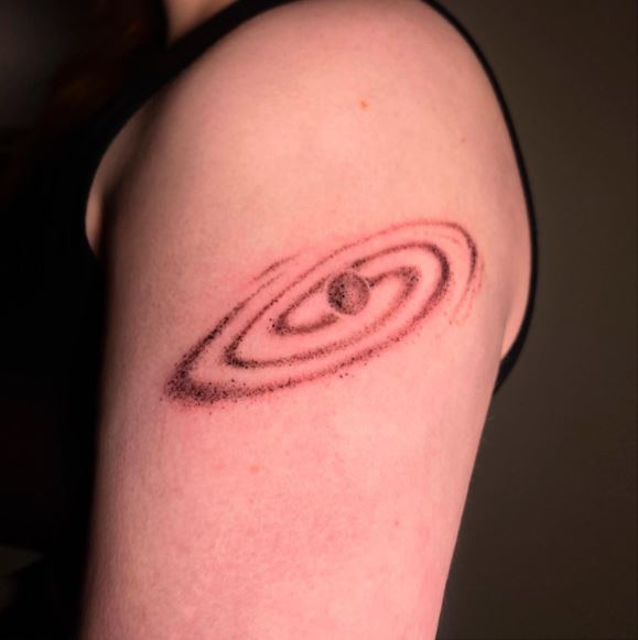 Greywash Saturn Arm Tattoo