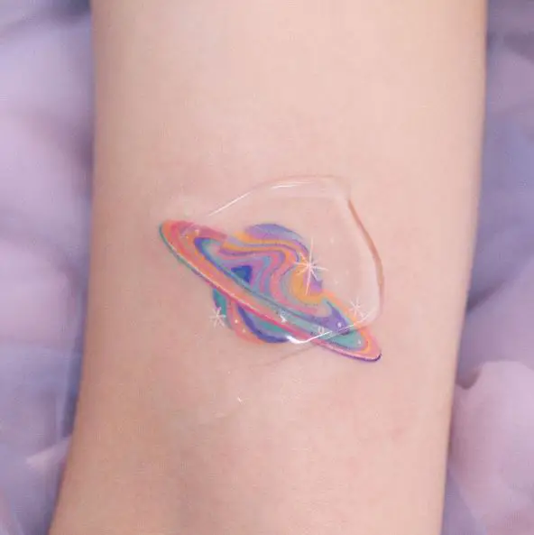 Marbling Candy Saturn Tattoo