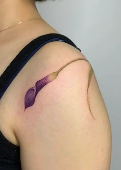 Purple Calla Lily Shoulder Tattoo