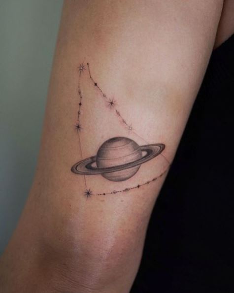 Saturn Constellation Arm Tattoo