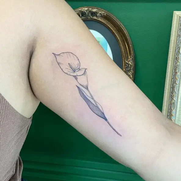 Single Calla Lily Arm Tattoo