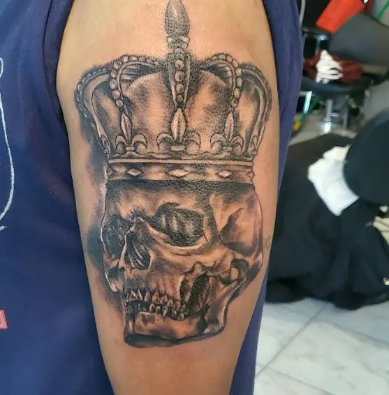 Skull King Arm Tattoo