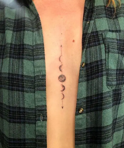 Sternum Moon Tattoo Piece