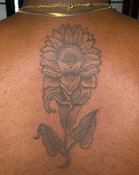 Sunflower, Lotus and Calla Lily Back Tattoo
