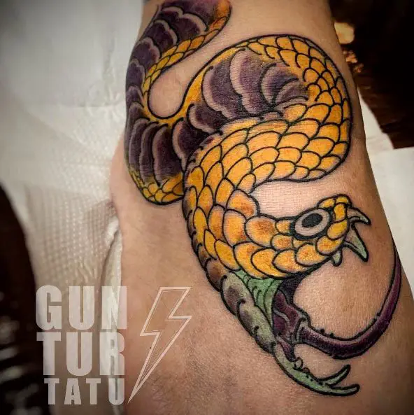 Yellow Snake Tattoo