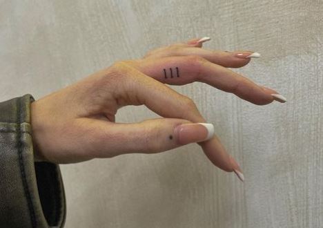 Minimalistic 111 Angel Number Finger Tattoo