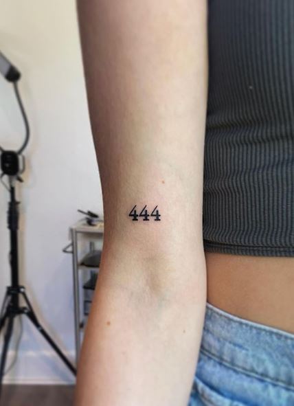 Minimalistic 444 Angel Number Arm Tattoo