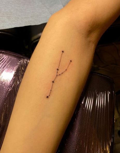Stars from Taurus Constellation Forearm Tattoo