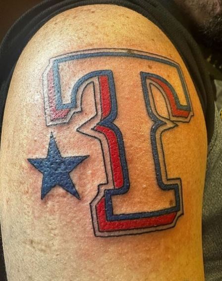 Texas Rangers Arm Tattoo