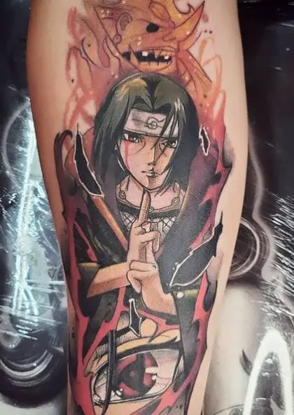 Colorful Itachi Susanoo Arm Tattoo