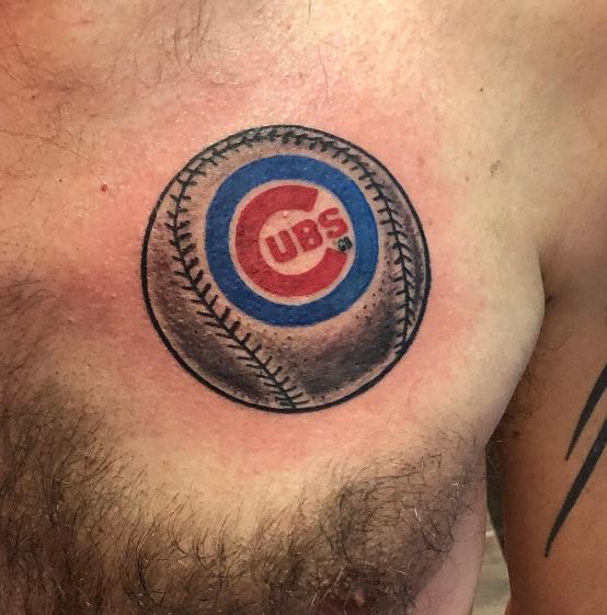 Chicago Cubs Chest Tattoo