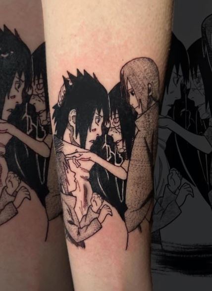 Sasuke And Itachi Uchiha Forearm Tattoo