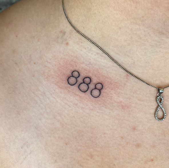 Minimalistic 888 Angel Number Collar Bone Tattoo