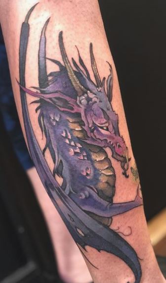 Purple Dragon Half Sleeve Tattoo