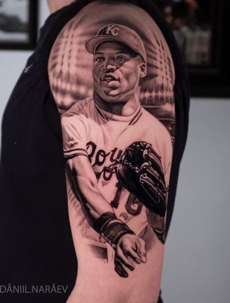 Realistic Bo Jackson Arm Tattoo