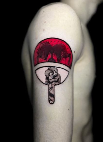 Uchiha Clan Crest Arm Tattoo