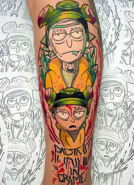 Rick and Morty as Breaking Bad Tattoo