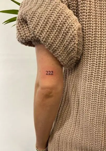 Minimalistic 222 Angel Number Arm Tattoo