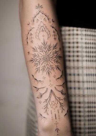 Geometrical Ornament Forearm Sleeve Tattoo