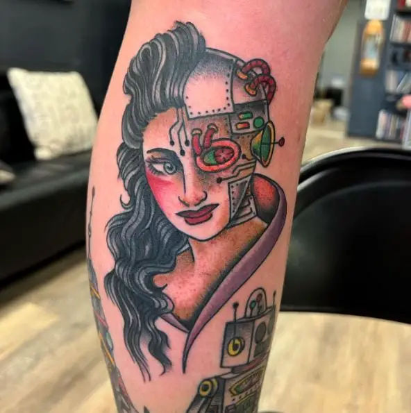 Female Cyborg Tattoo Piece