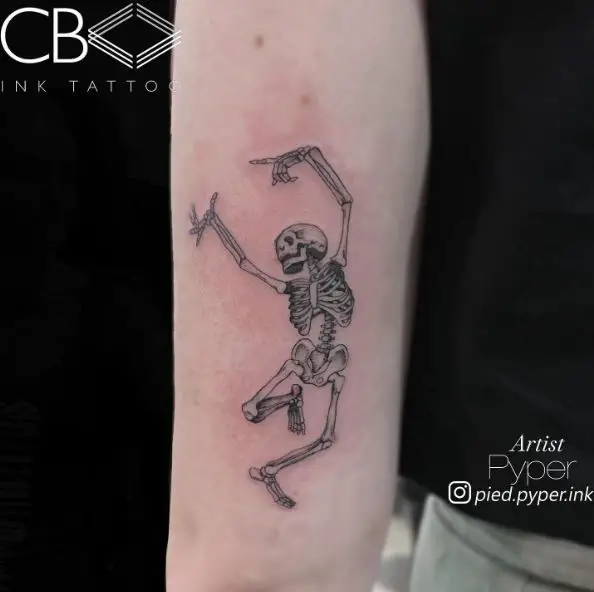 Human Skeleton Dancing Tattoo