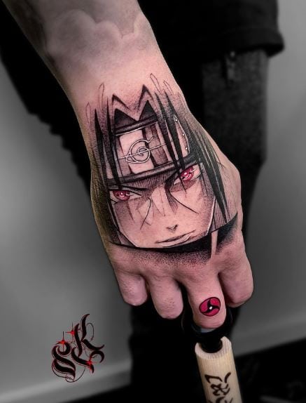 Itachi Uchiha Naruto Hand Tattoo