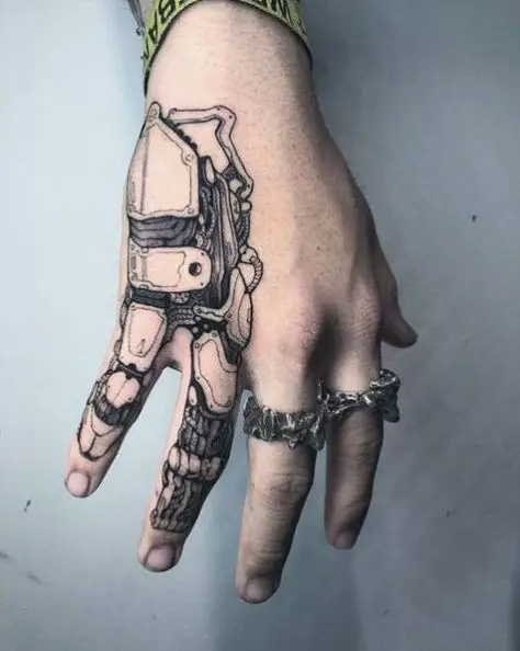 Mechanical Fingers Tattoo