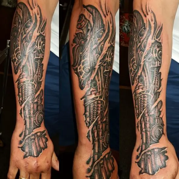 Mechanical Forearm Tattoo Piece