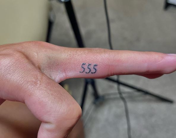 Tiny 555 Finger Tattoo