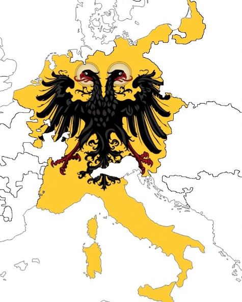 Map of Holy Roman Empire and Double Headed Eagle