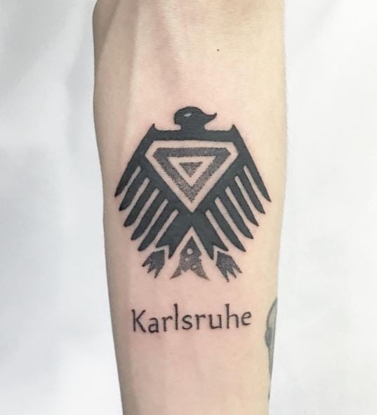 Karlsruhe and German Eagle Forearm Tattoo