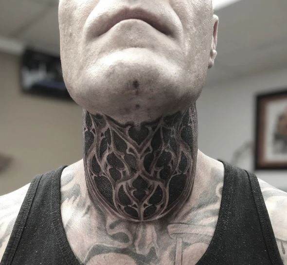 Cathedral Window Full Neck Tattoo