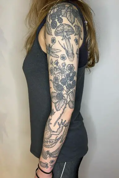 Nature Patchwork Arm Tattoo